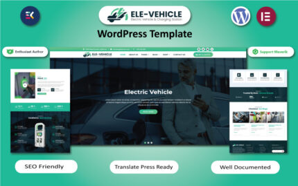 ELE-Vehicle - Electric Vehicle & Charging Station WordPress Elementor Template WordPress Theme