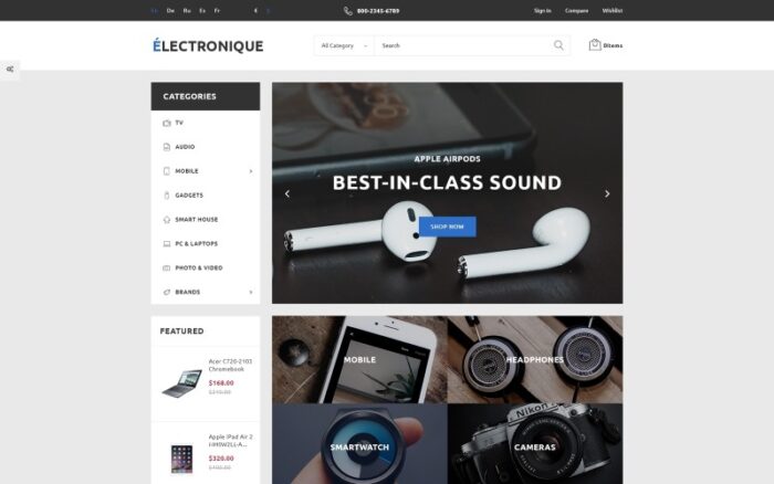 Electronique - Electronics Store PrestaShop Theme