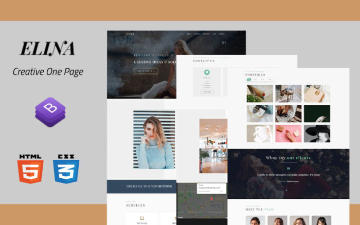 Elina - Portfolio Landing Page Template