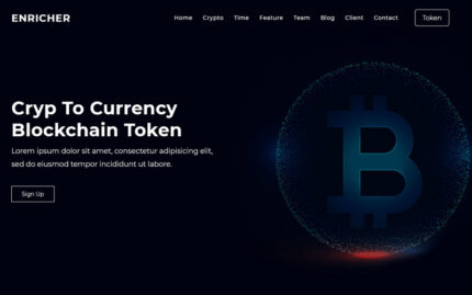 Enricher - ICO Bitcoin & Cryptocurrency Landing Page Theme Landing Page Template