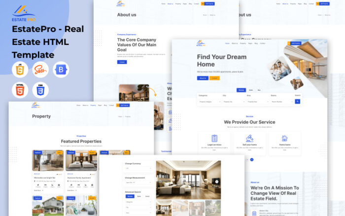 EstatePro - Real Estate HTML Template Website Template