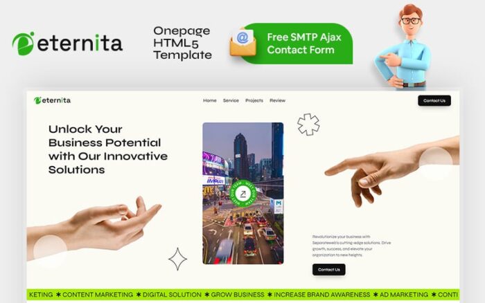 Eternita - Onepage HTML5 Template Landing Page Template