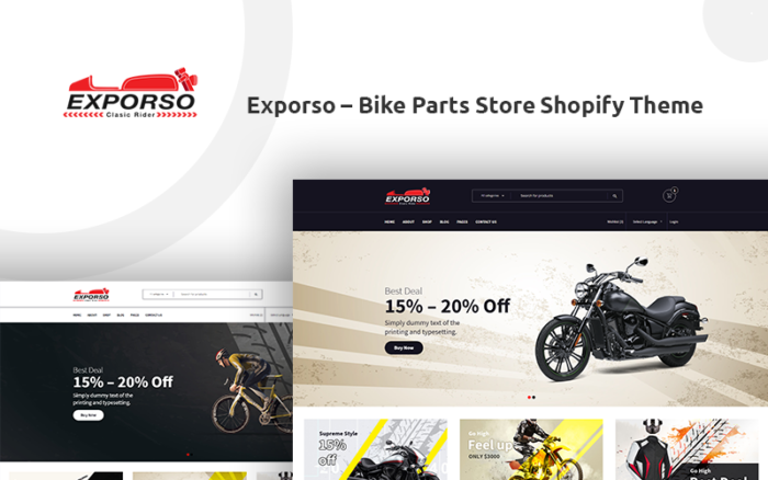 Exporso - Bike Parts Store Shopify Theme