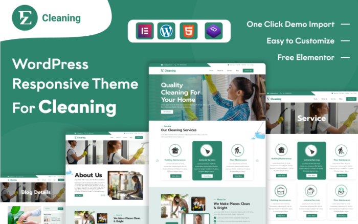 EZ Cleaning– Powerful WordPress Theme for Cleaning Companies