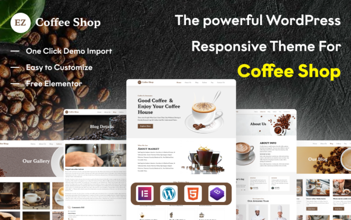 EZ Coffee Shop: Power Up Your Website with Elementor WordPress Theme