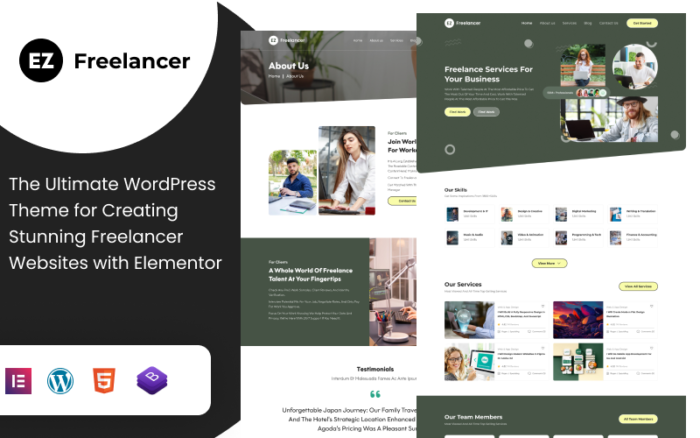 EZ Freelancer: The Ultimate Freelancer Portfolio Solution WordPress Theme