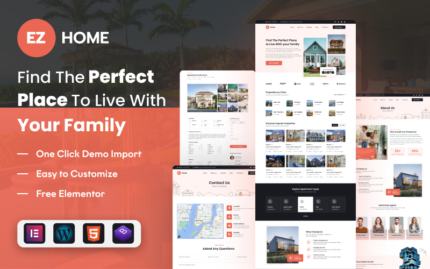 EZ Home: Comprehensive Property Listings Platform WordPress Theme