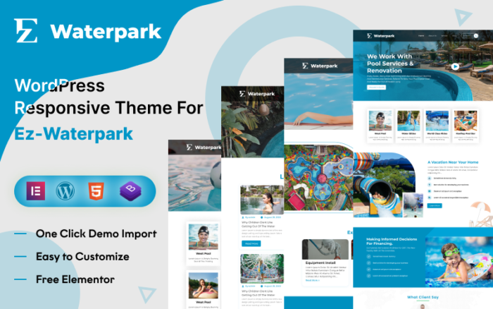 EZ Water Park– Ultimate Template for Water Parks and Family Fun Centers WordPress Theme