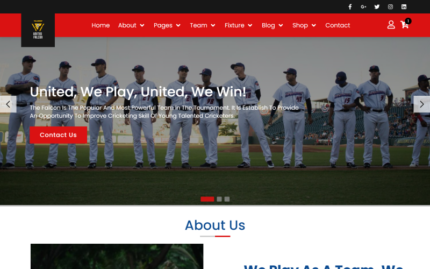 Falcon - Cricket & Sports Club React Website Template