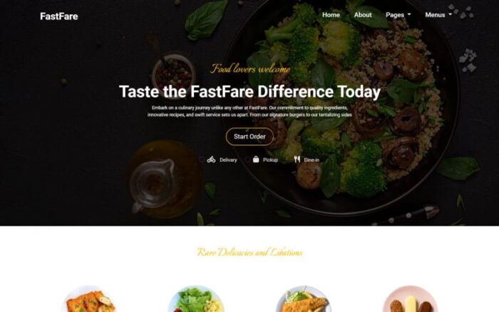 FastFare | Fast Food HTML Template Website Template