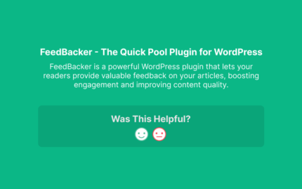 FeedBacker - The Quick Poll Plugin for WordPress WordPress Plugin