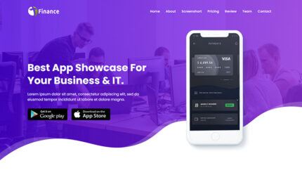 Finance - App HTML Landing Page Template