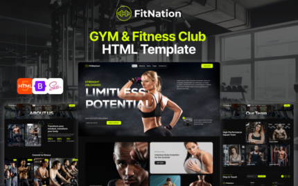 Fit Nation- Gym & Fitness Club HTML5 Responsive Template Website Template