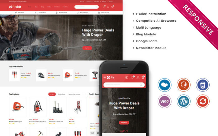 Fixkit The automation Tools - Woocommerce Responsive Theme WooCommerce Theme