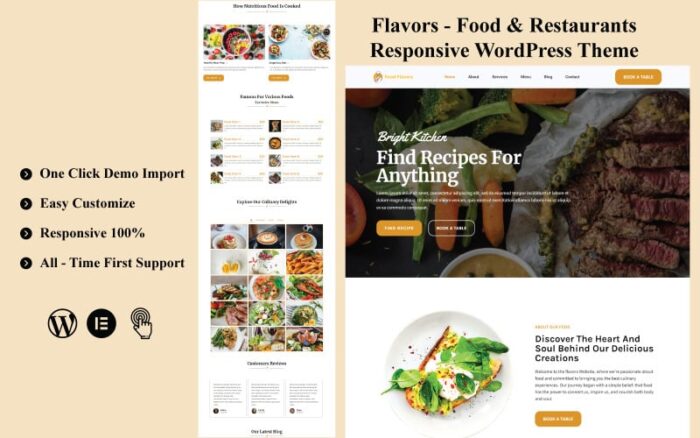 Flavors - Food & Restaurants Responsive WordPress Theme