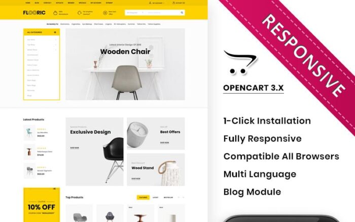 Flooric - The Mega Furniture Shop Responsive OpenCart Template