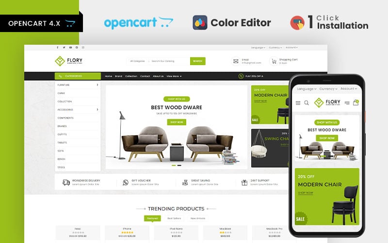 Flory Furniture Store OpenCart Template