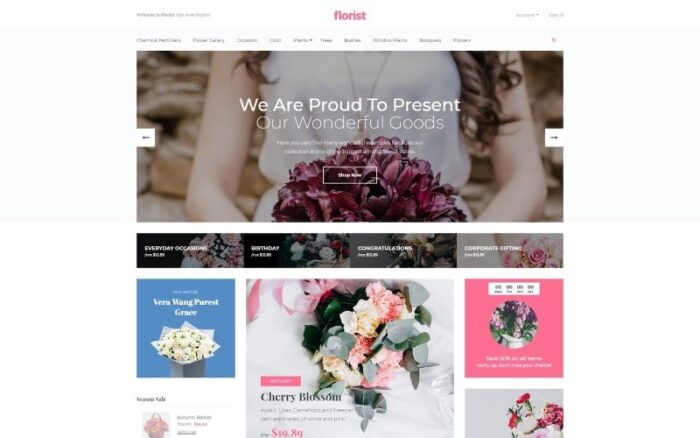 Flower Store Responsive OpenCart Template