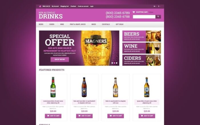 Food & Drink Responsive OpenCart Template