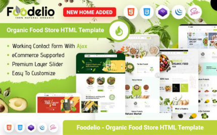 Foodelio - Organic Grocery Nutrition Bio Food Store Shop RTL Responsive HTML Template Website Template