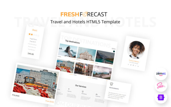 Fresh Forecast - Travel and Hotels HTML5 Template Website Template