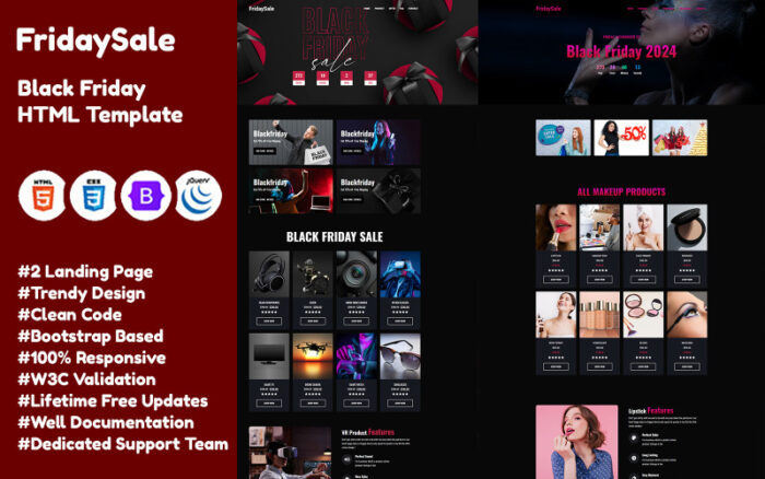 FridaySale - Black Friday Sale Landing Page HTML Template Landing Page Template