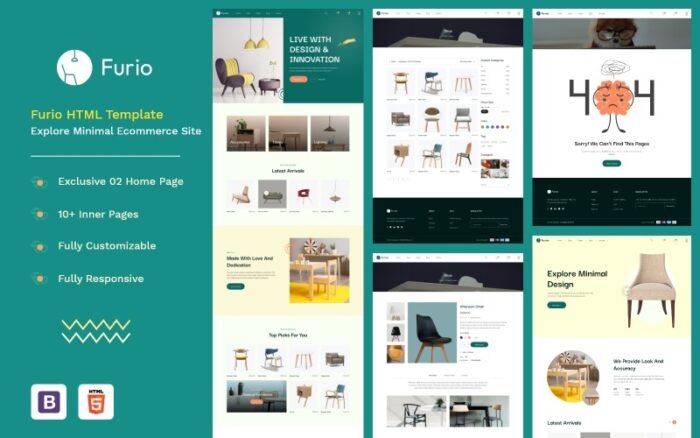 Furio furniture store Html Template Website Template