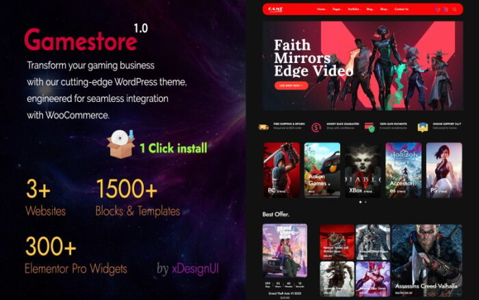 Gamestore - Game Store Woocommerce Shop Elementor WordPress Theme WooCommerce Theme