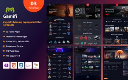 Gamifi - eSports & Gaming Tournament HTML Template Website Template