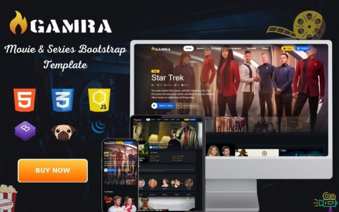 Gammra Movies & TV Series Bootstrap Template Website Template