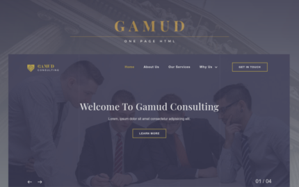 Gamud - Multipurpose Businnes & Consulting Landing Page Template