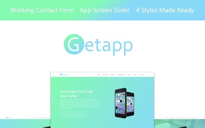 Getapp - App Landing Page Template