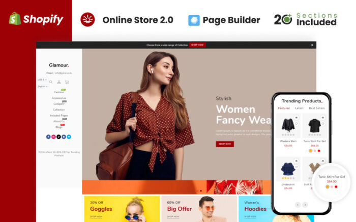 Glamour Fashion Store Shopify Theme