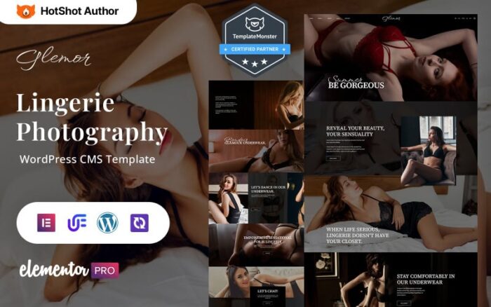 Glemor - Lingerie Modern photography WordPress Elementor Theme WordPress Theme