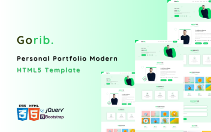 Gorib - Modern Personal Portfolio Landing Page HTML5 Template Landing Page Template