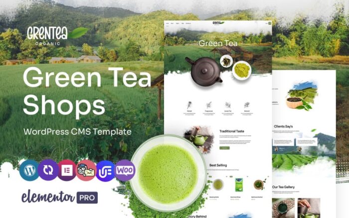 Grentea - Organic And healthy Tea Store Multipurpose WordPress Elementor Theme WordPress Theme