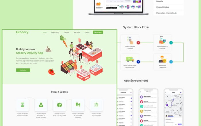 Grocery - Delivery App Landing page Landing Page Template