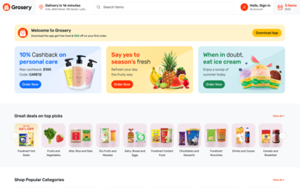 Grosery - Online Grocery Supermarket HTML Template Website Template