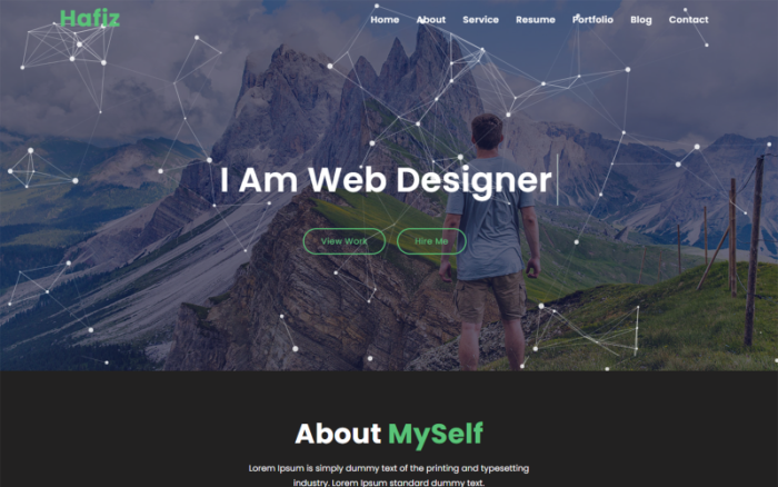 Hafiz Personal Portfolio HTML5 Landing Page Template