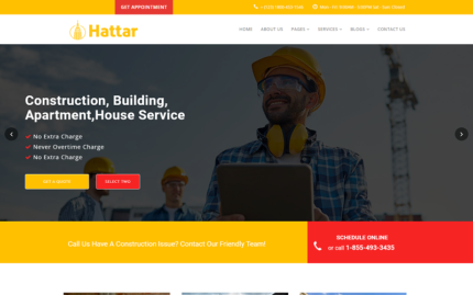 Hatar Construction Building || Responsive HTML 5 Website template Website Template