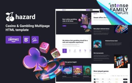 Hazard - Casino & Gambling Bootstrap HTML5 Website Template