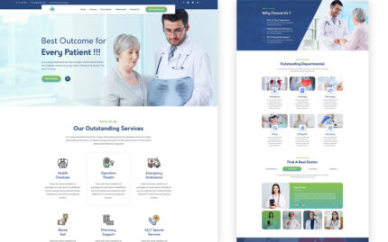 Healthcarex - Clinic Services HTML5 Template Landing Page Template