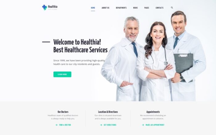 Healthia - Medical & Healthcare Clean Multipage HTML Website Template