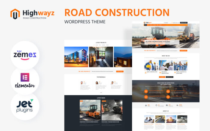 Highwayz - Road Construction WordPress Elementor Theme WordPress Theme