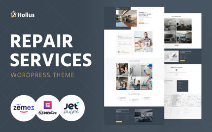 Hollus - Repair Services Multipurpose Modern WordPress Elementor Theme WordPress Theme