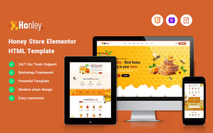 Honley - Honey Store Website Template