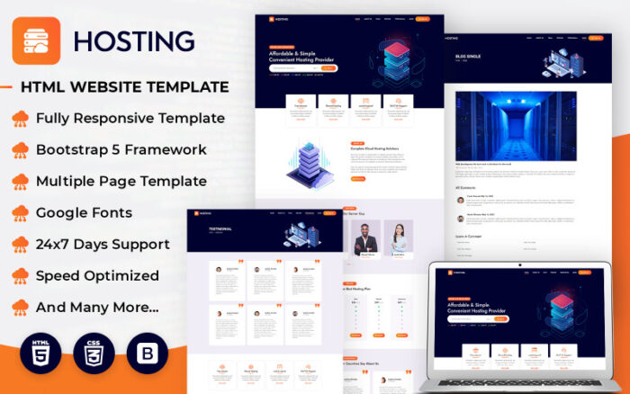 Hosting HTML Website Template