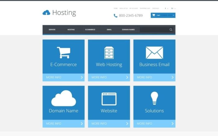 Hosting Responsive OpenCart Template