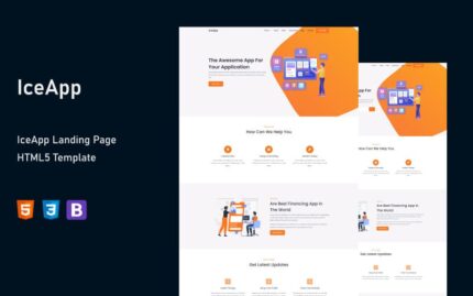 IceApp - App Landing Page HTML5 Bootstrap Template Landing Page Template