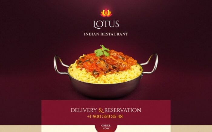 Indian Restaurant Responsive Landing Page Template